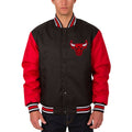 Men's Black Chicago Bulls Poly Twill Logo Jacket