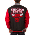 Men's Black Chicago Bulls Poly Twill Logo Jacket