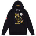 OVO x NFL Black Pittsburgh Steelers OG Owl Pullover Hoodie