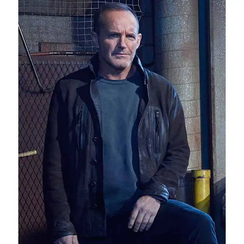 Agents of Shield Clark Gregg Black Leather Jacket